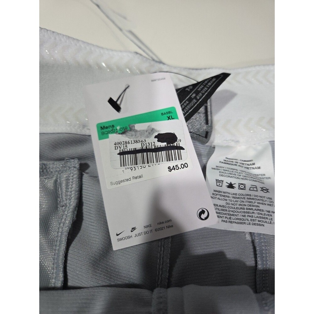 NEW Nike Vapor Select Piped Baseball 3/4 Pant Grey/Grn Size Men XL BQ9021-059 B8 - Picture 4 of 13